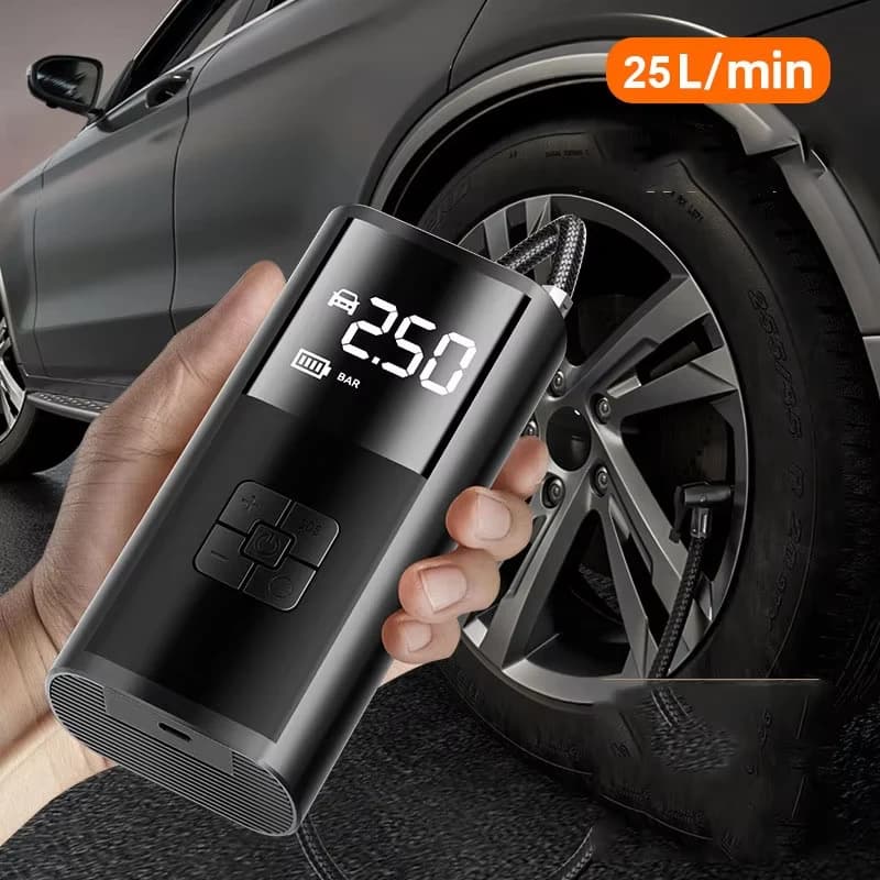 Wireless Air Compressor for Auto, Pneumatic Motor with LED Light, 150Psi Electric Inflator for Car, Motorcycle and Bicycle