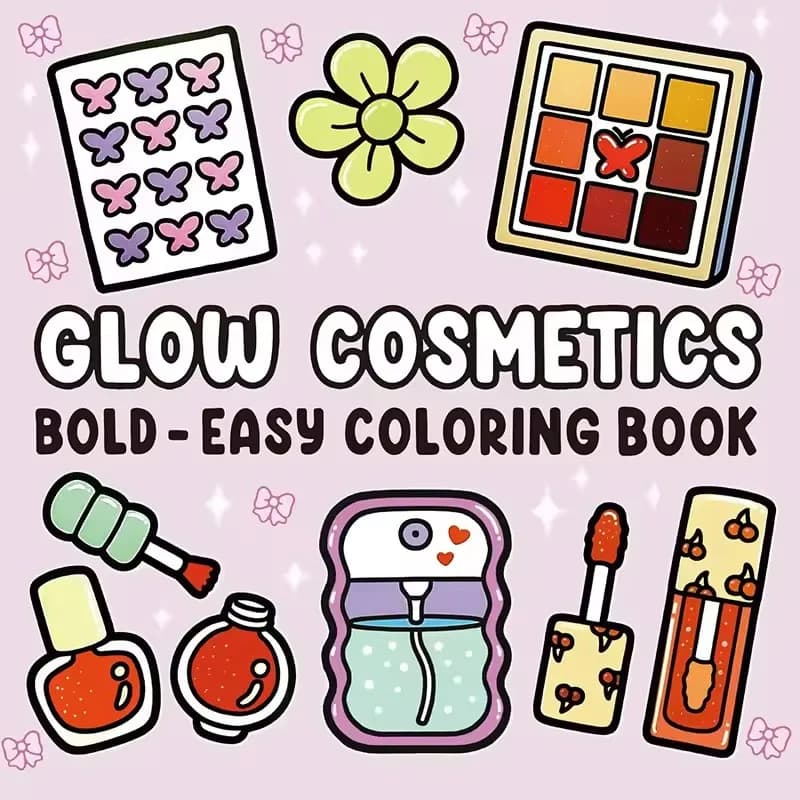 COSMETICS Bold-easy Patterns Coloring Book for Adults Cute Drawing Book Perfect Gift for Party and Birthday