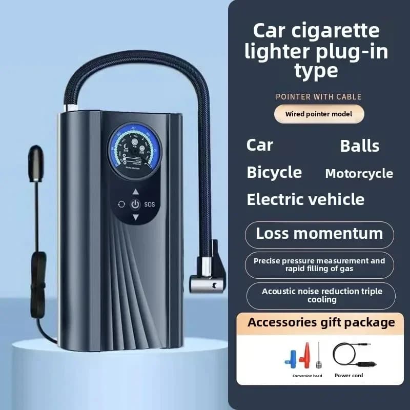 NUOVA pompa di gonfiaggio per auto con display digitale portatile, compressore d'aria elettrico a carica rapida, gonfiatore per pneumatici per veicoli di dimensioni compatte