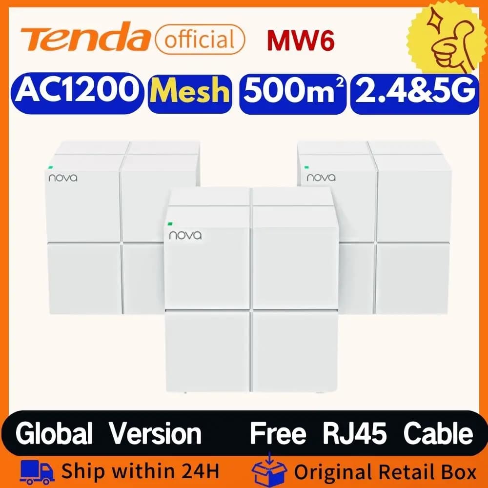 Tenda Mesh Router WiFi MW6 AC1200 2.4G e 5Ghz Extender WiFI a lungo raggio dual band Gigabit Amplificatore Wifi Versione globale