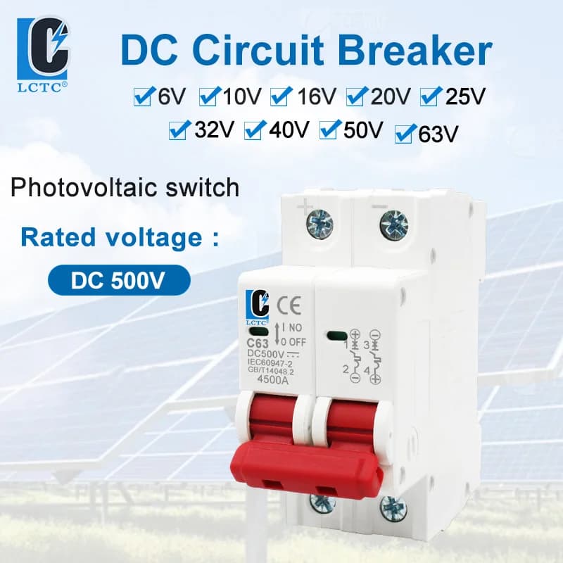 LCTC DC Interruttore automatico DC Interruttore automatico Pannello solare Regolatore di carica Atorch 6A/10A/16A/20A/25A/32A/40A/50A/63A