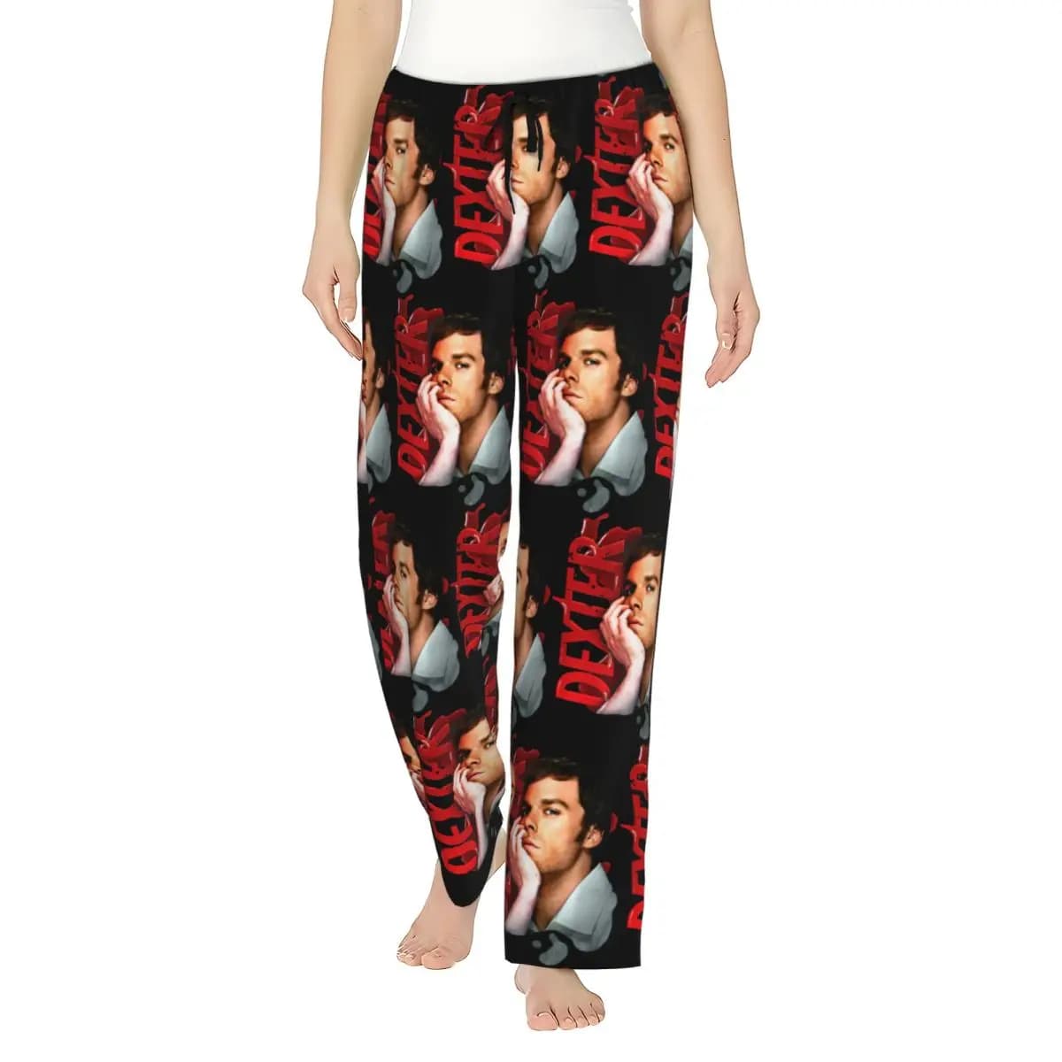 Layered Dexter Morgan Women's Loungewear pants Loose-Fit Horror Film Pajama Pants Dorm Pajama Bottoms