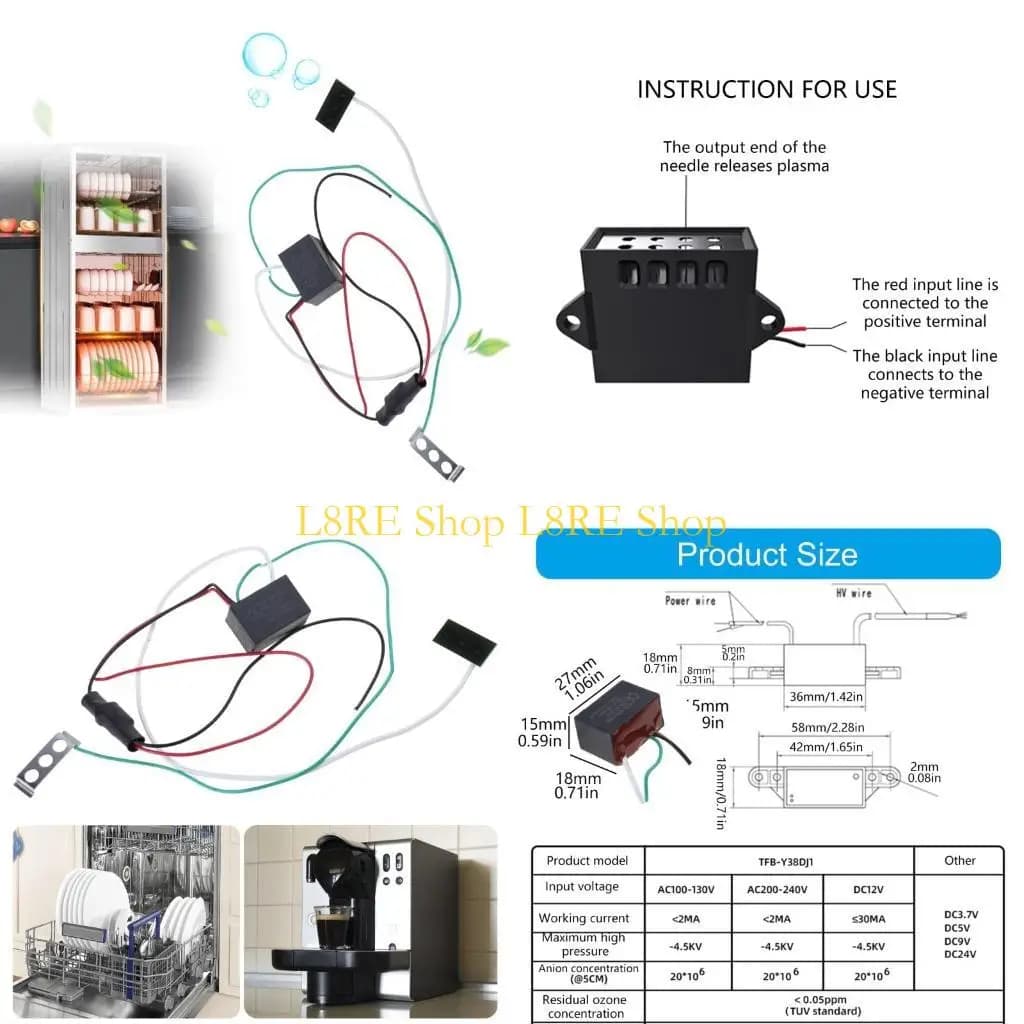 L8re Plasma Air Cleaner per camera da letto e soggiorno Efficienza Efficiente del generatore ioni negativi Modulo