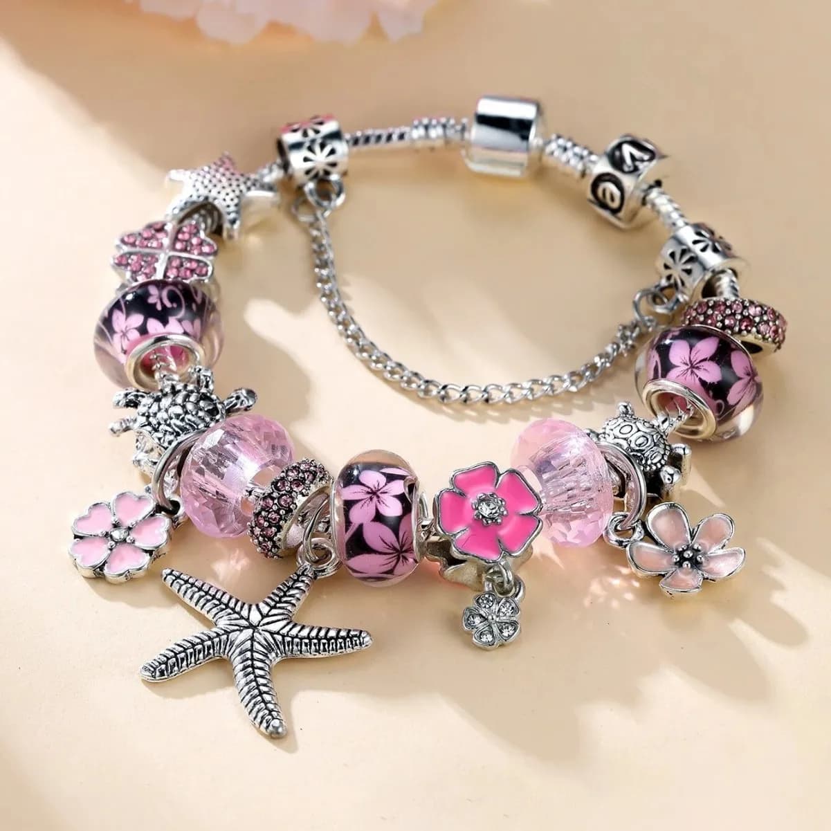 Diy cross-border popular retro sea star oil drop flower pendant turtle rhinestone four-leaf clover