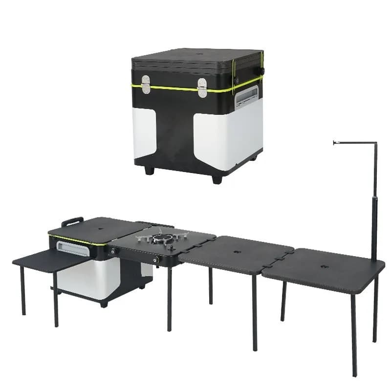 Scatola portaoggetti pieghevole per cucina all'aperto Fornello integrato con guida autonoma Cucina portatile da campeggio Cucina mobile da picnic da campeggio