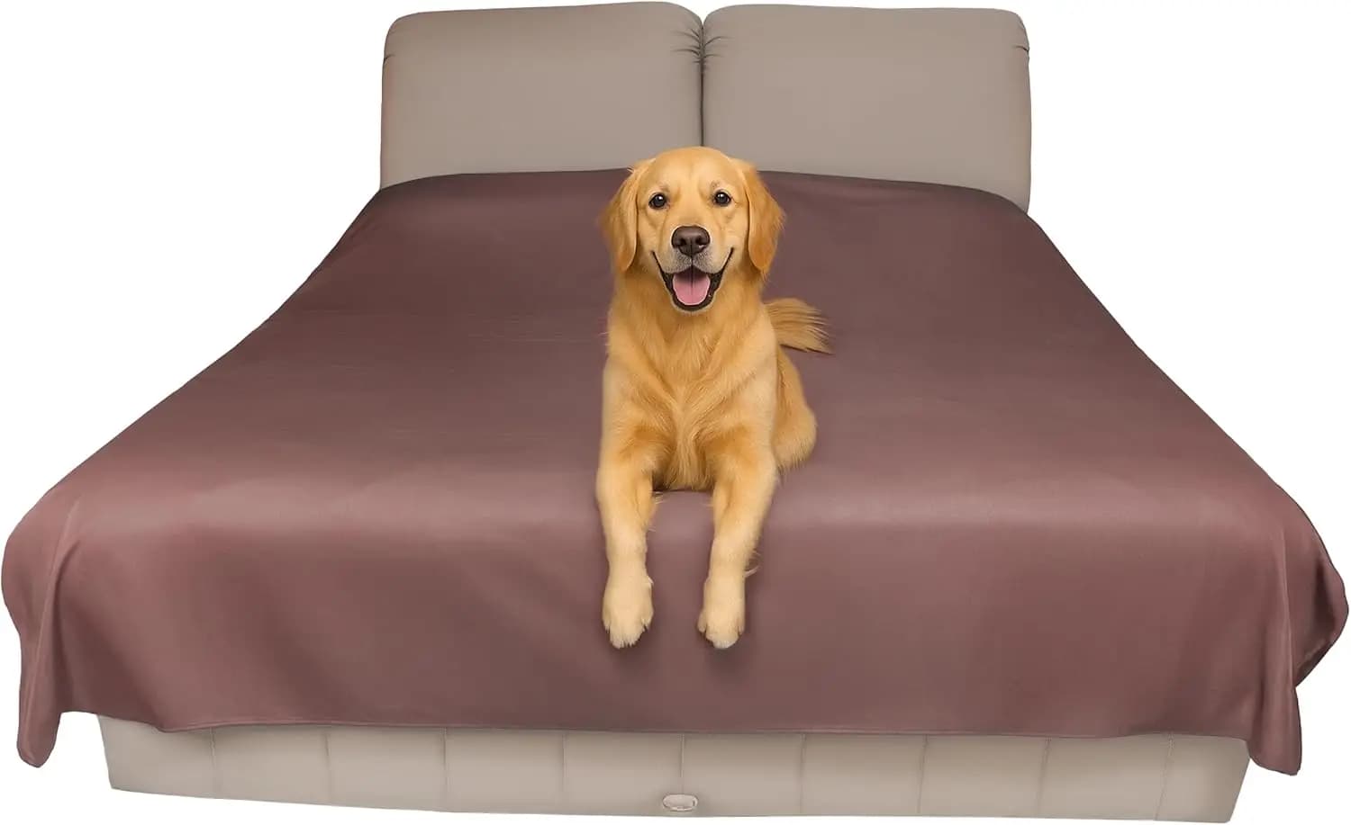 Coperta Reversibile Impermeabile per Cani e Gatti, Misura King Size 100x96 Pollici, Marrone