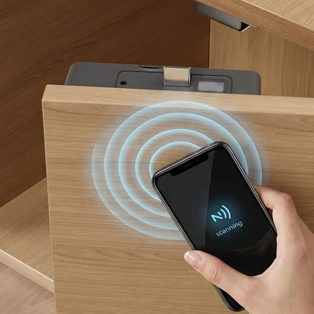 Non Perforated NFC Sensing Drawer Card Lock Card Swiping Invisible Design Cabinet Lock Battery Display Double Opening