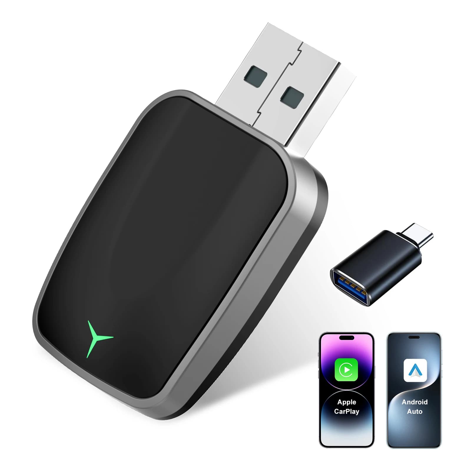 Adapter Wireless 2in1 CarPlay and Android Auto 2026, Box AI Plug and Play Universal for Nissan