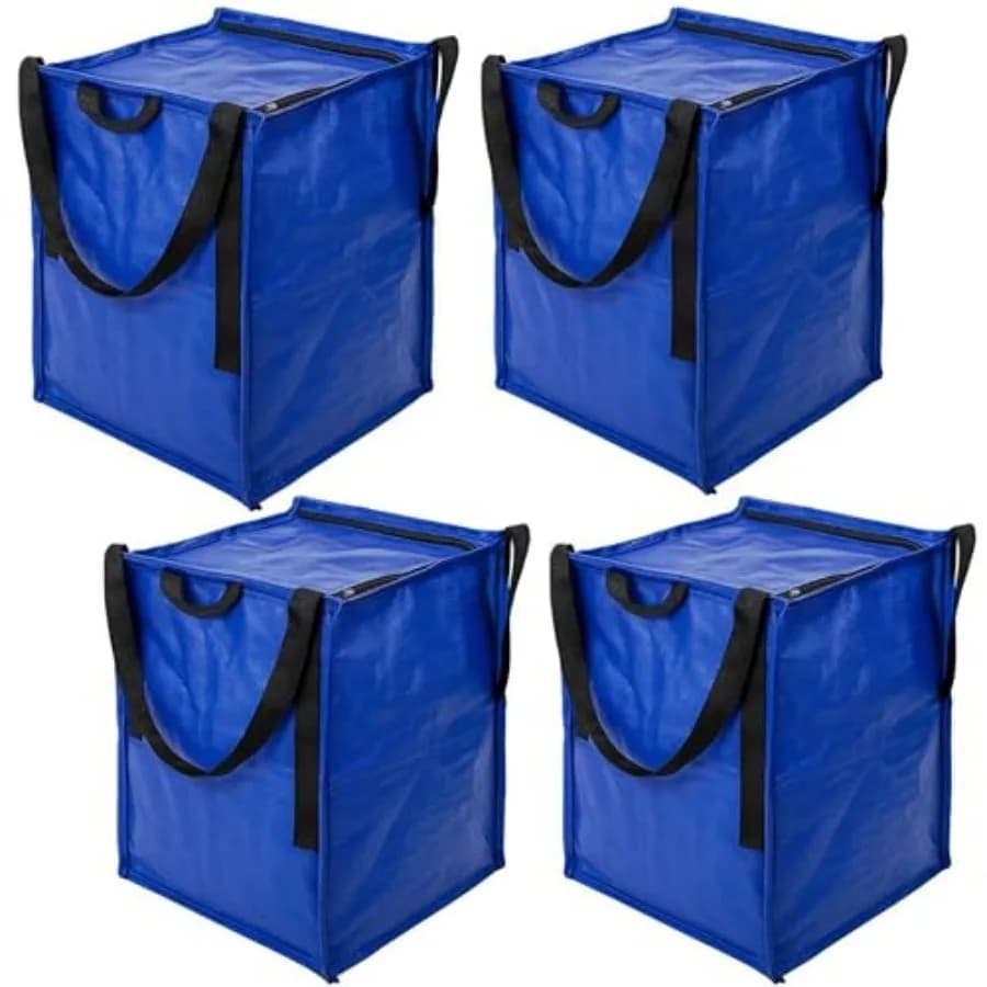 Borsa portaoggetti resistente da 22 galloni in polipropilene intrecciato, borsa per traslochi riutilizzabile con design autoportante, contiene fino a 500 kg