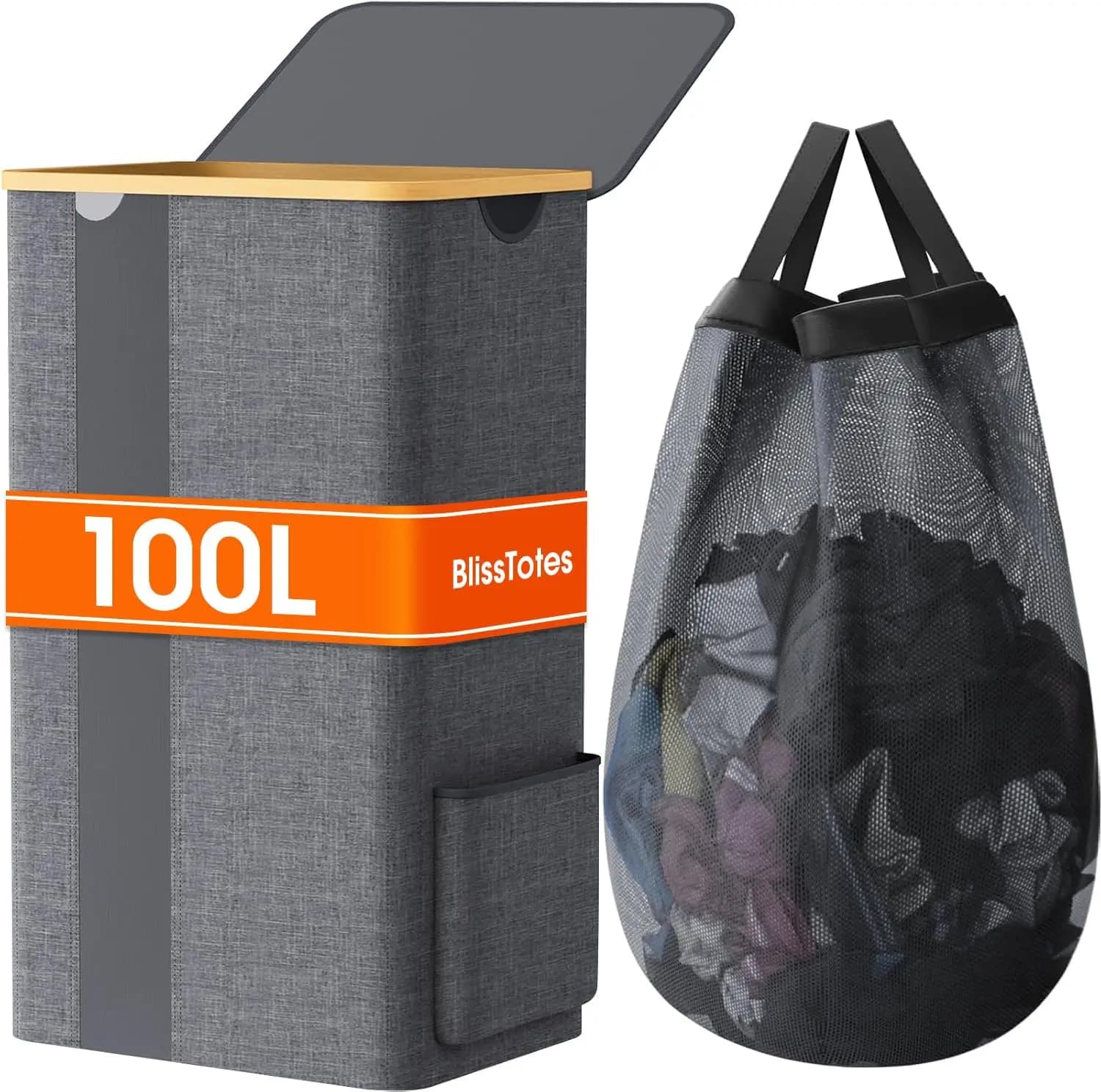 100 litre whiteboard with removable cover and bag, breathable mesh design to store the bedroom bathroom dorm - Light grey