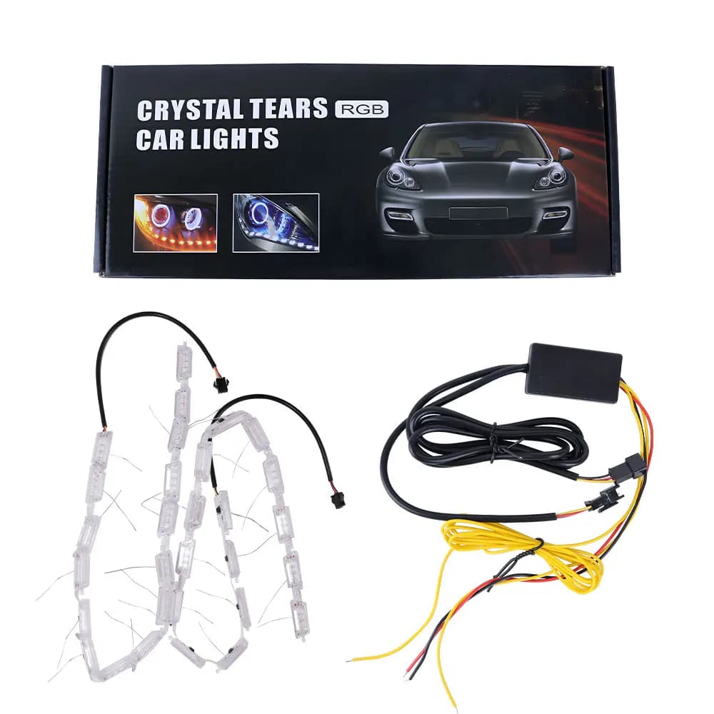 2 pezzi flessibile striscia LED DRL luce di marcia diurna flusso sequenziale impermeabile faro Switchback corridori segnale di svolta ad angolo