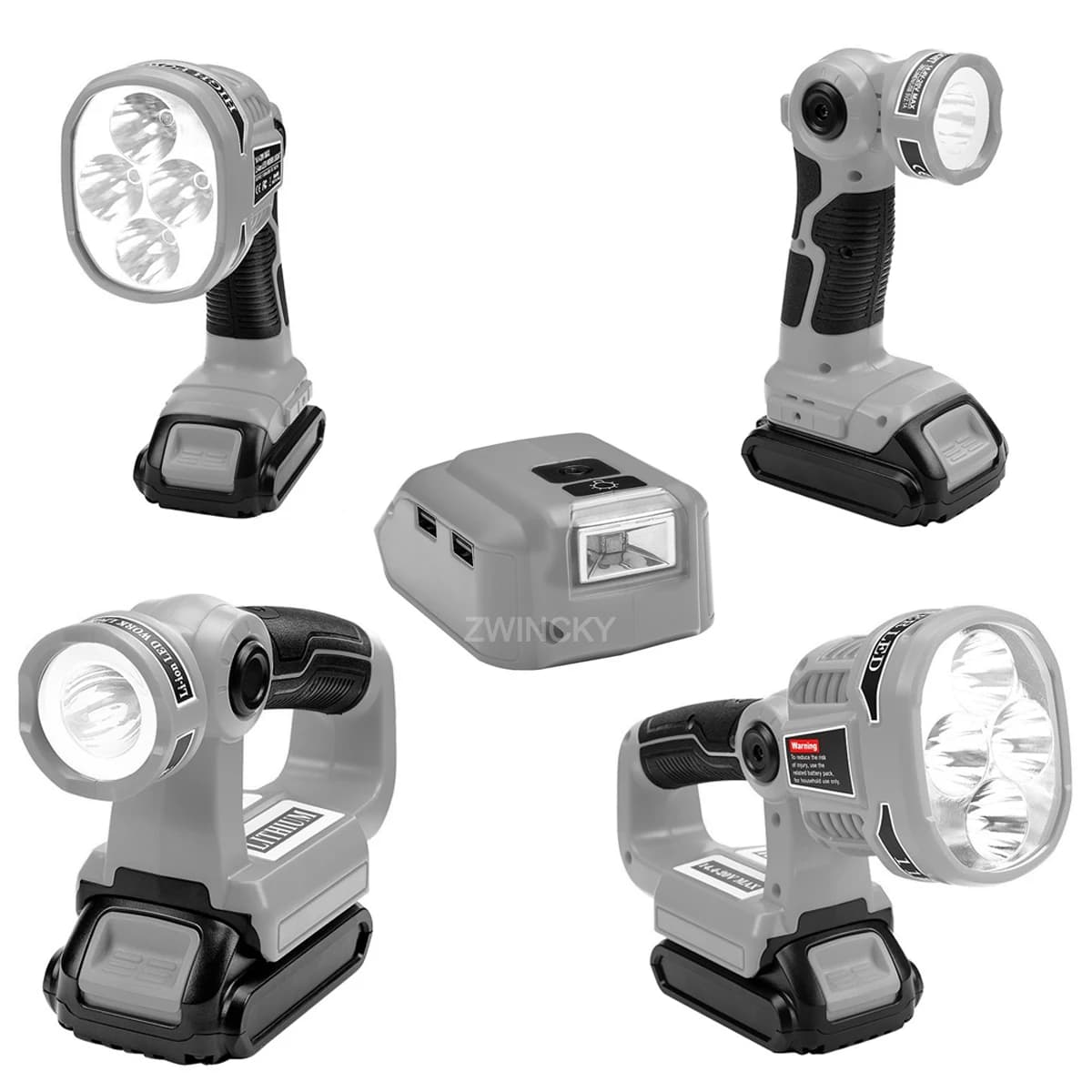 Lampada da lavoro a LED per Dewalt 3W/12W 18V DCB140 DCB200 Batteria al litio con doppia USB Torcia esterna Luce di emergenza flash
