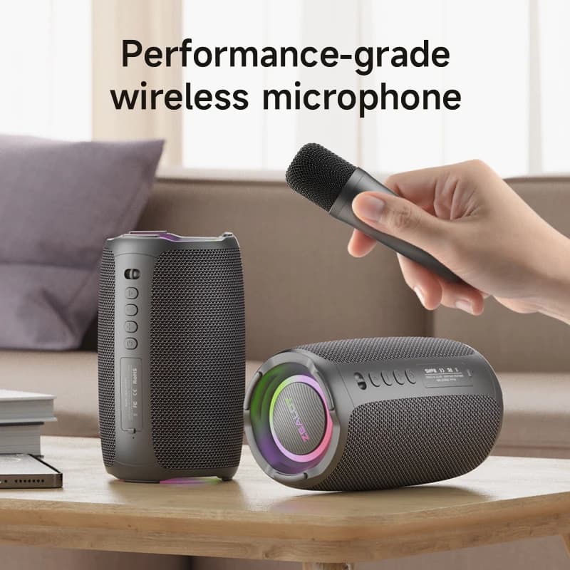 zealot-S61M Macchina per karaoke Altoparlante bluetooth portatile con 1-2 microfoni wireless bluetooth 5.3 Regali per canto di famiglia a casa