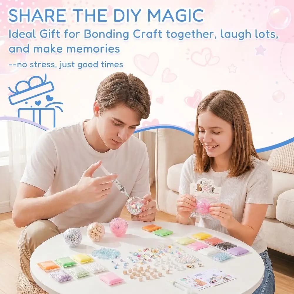 6cm Ball Skins DIY Stress Ball Making Kit Slime 5cm Ball Skins Squishy Ball Maker Kit Clay Fillers Stress Ball Kit Craft Gifts