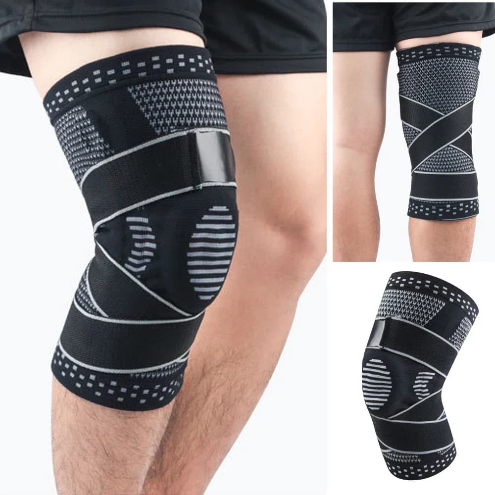 1 pz ginocchiera a compressione con stabilizzatore laterale sollievo dal dolore articolare per adulti supporto per ginocchio menisco strappo ginocchiera sportiva basket