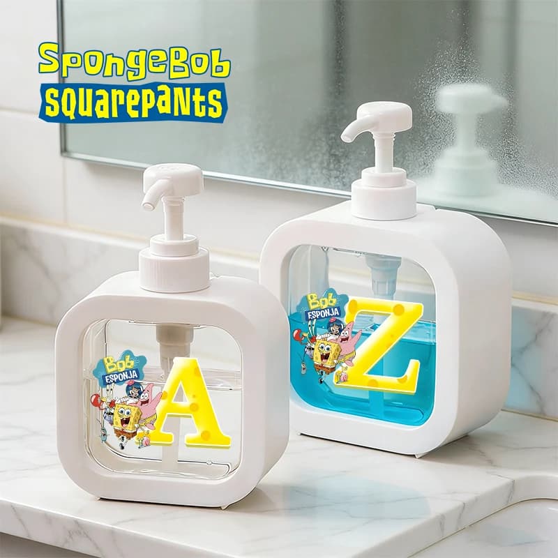 Dispenser di Sapone SpongeBob SquarePants da 300ML, Erogatore di Lozione Liquida, Dispenser di Shampoo in Plastica, Nuovo