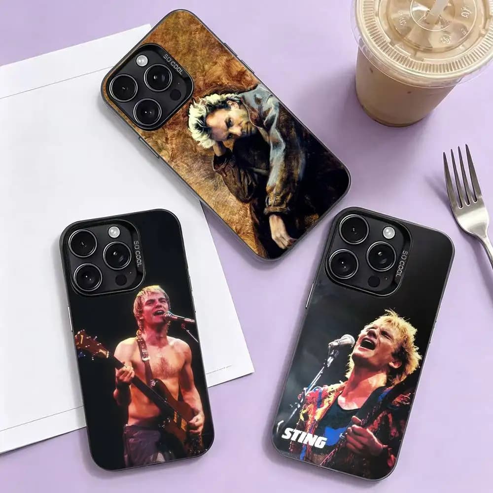 s-Sting Rock Star Phone Case For iPhone 17,16,15,14,13,12,11 Plus,Pro Max,XS,Colorful Silver Black Cover