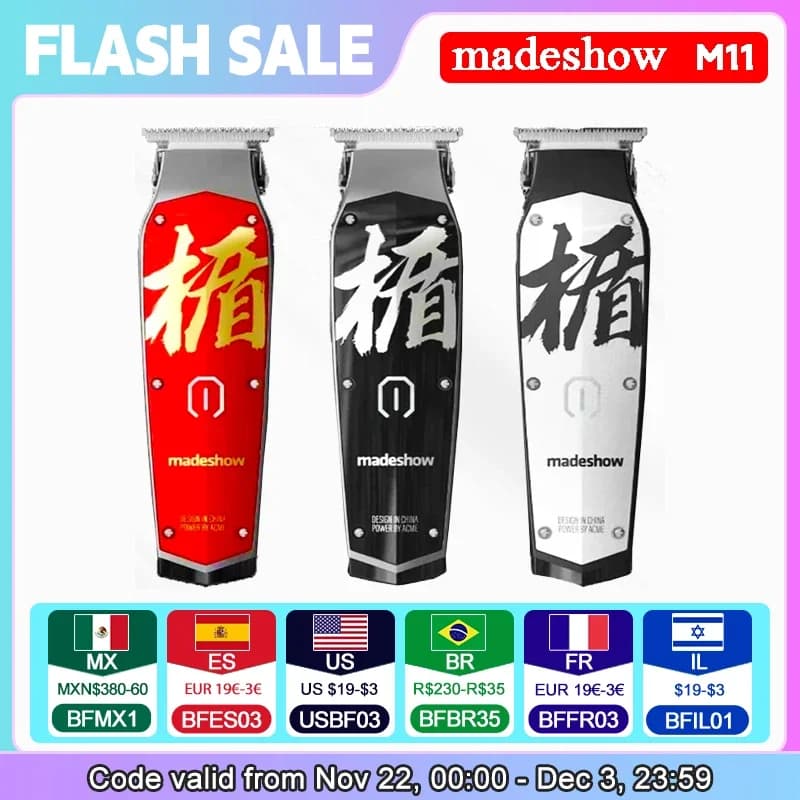 Professional Set MadeShow M10M11 Haircuts + 0.1mm Refinish Cutting Machine Hair Cutting Machine High Speed High Quality