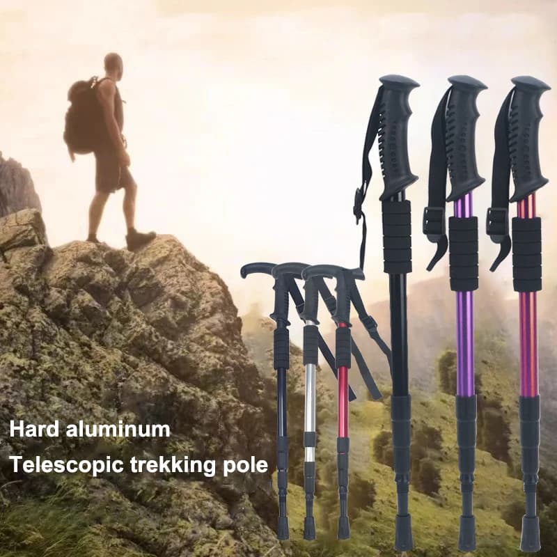 Nuovi Bastoncini da Trekking Ultraleggeri con Assorbimento degli Urti e Design Pieghevole per Campeggio, Alpinismo, Escursionismo e Viaggi all'Aperto