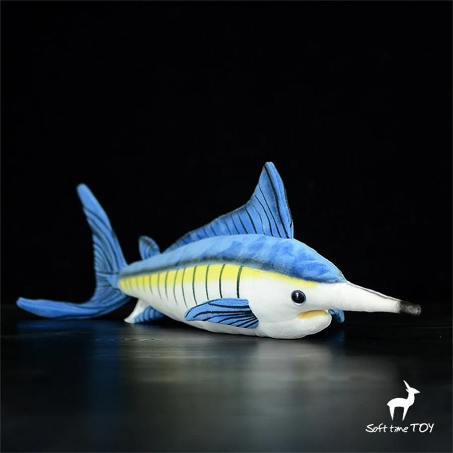 Marlin Fish High Fidelity Anime Cute Plushie Blue Marlin peluche animali realistici simulazione bambola di pezza Kawai Toy Gifts Kid