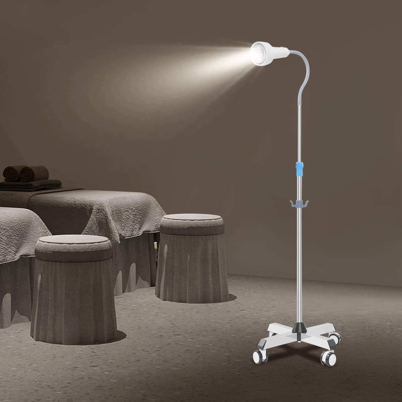 Examination Light, LED Dental Teeth Whitening Lamp with 65000LUX, Even and Bright Illumination for Surgery and Examination, Height Adjustable Floor Stand, 360° Rotatable Head, Energy Efficient, for Clinic Hospital Oral Care, US Plug