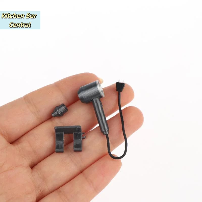 【1 set di mini asciugacapelli da parete in miniatura, modello ornamentale 1/12, decorazione per la camera da letto della casa delle bambole, giocattoli per il gioco di imitazione】