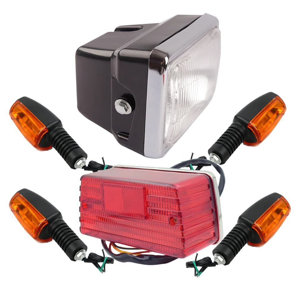 Faro Anteriore e Luce Posteriore con Indicatori di Direzione per Moto Haojue Suzuki Qingqi Jingcheng AX100 A100 100cc 2 Tempi - Sistema di Illuminazione