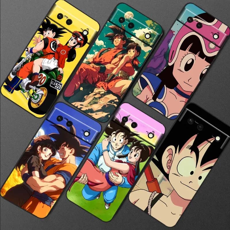Custodia per telefono Dragon Ball Chichi Son Goku per Google Pixel 10 9a 9 8A 8 7 7A 6 6A Pro XL 2024 5G in silicone TPU morbido nero