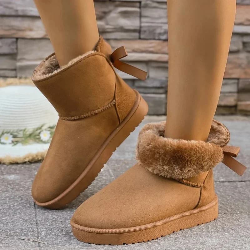2025 Stivali da neve caldi da donna nuovi alla moda invernali Stivali caldi invernali ispessiti a testa tonda Stivali da neve casual da donna
