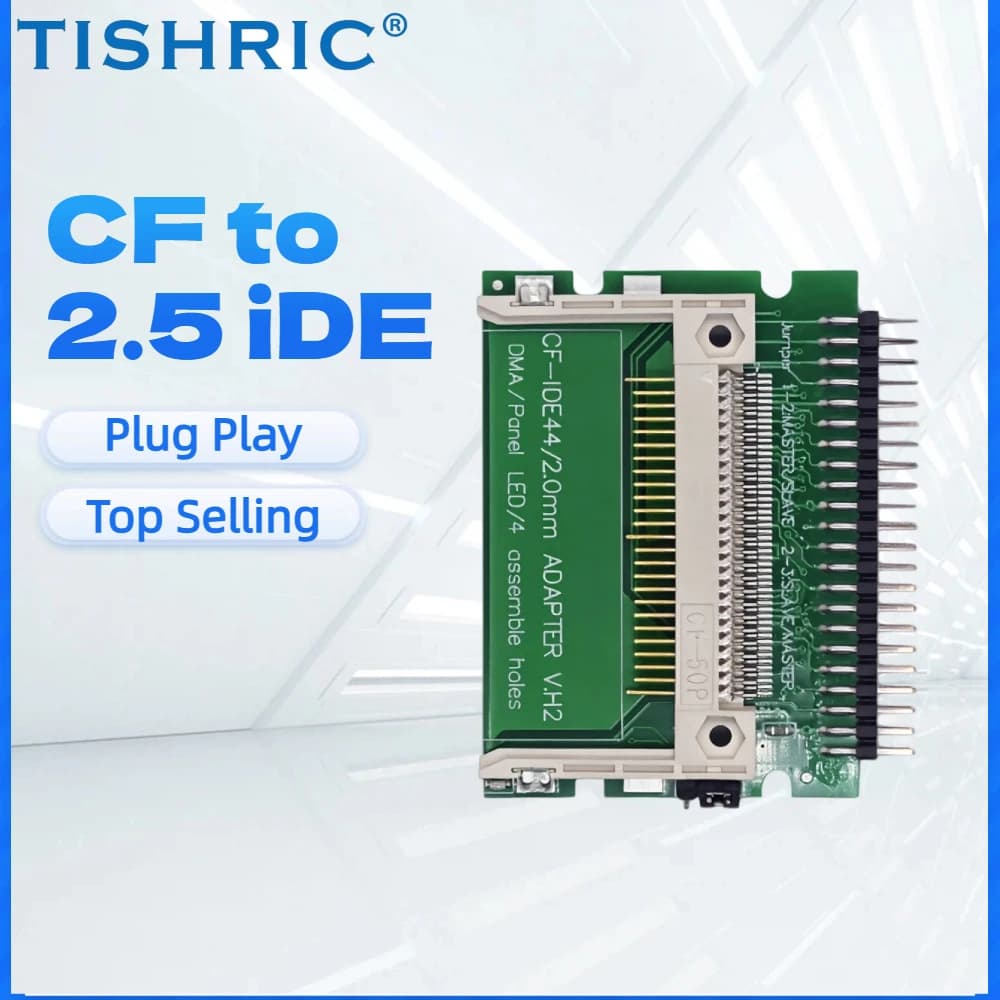 TISHRIC CF To IDE SSD HDD 2.5 1.8 Inch 44/50Pin Compact Flash Card Adapter CF Memory Card To IDE Laptop SSD HDD Converter Board