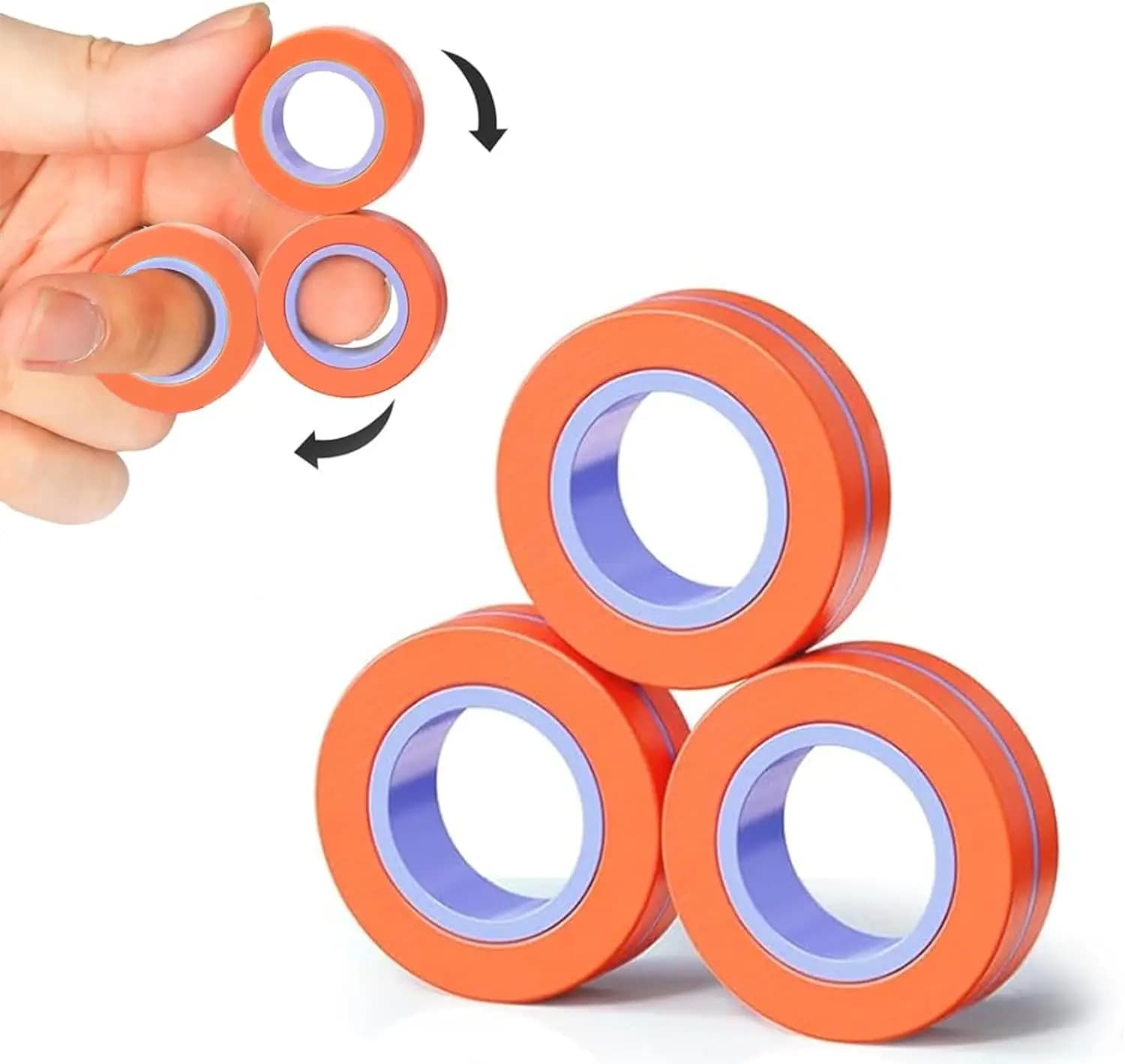 Anelli magnetici Fidget Toy for Adult, Idea ADHD ansia Magnetic Fidget Toys Set Fidget Spinner Rings for Relief, regali per adolescenti