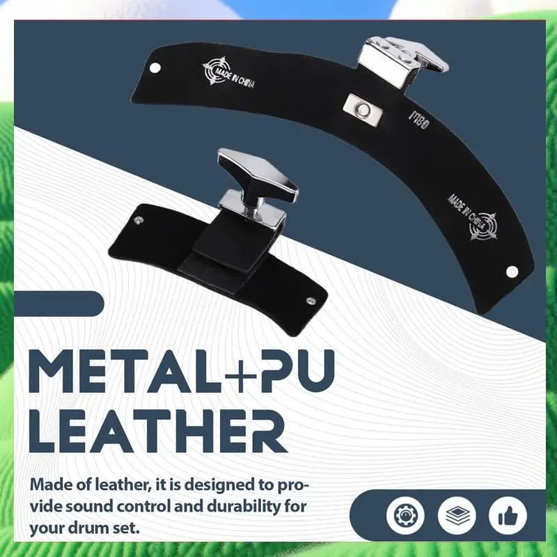 Tampone di smorzamento del tamburo Pratica parti musicali in pelle Ammortizzatore per batteria professionale Muto per kit di batteria rullante per interni ed esterni - [Cilae]