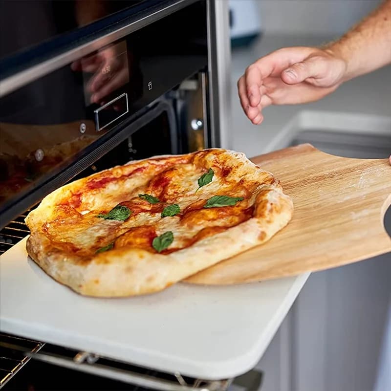 HITL Tavola per Pizza in Legno Rotonda con Vassoio da Forno per Pizza a Mano Tagliere in Pietra per Pizza Piatto Torta per Pizza Paragrafo Addensato