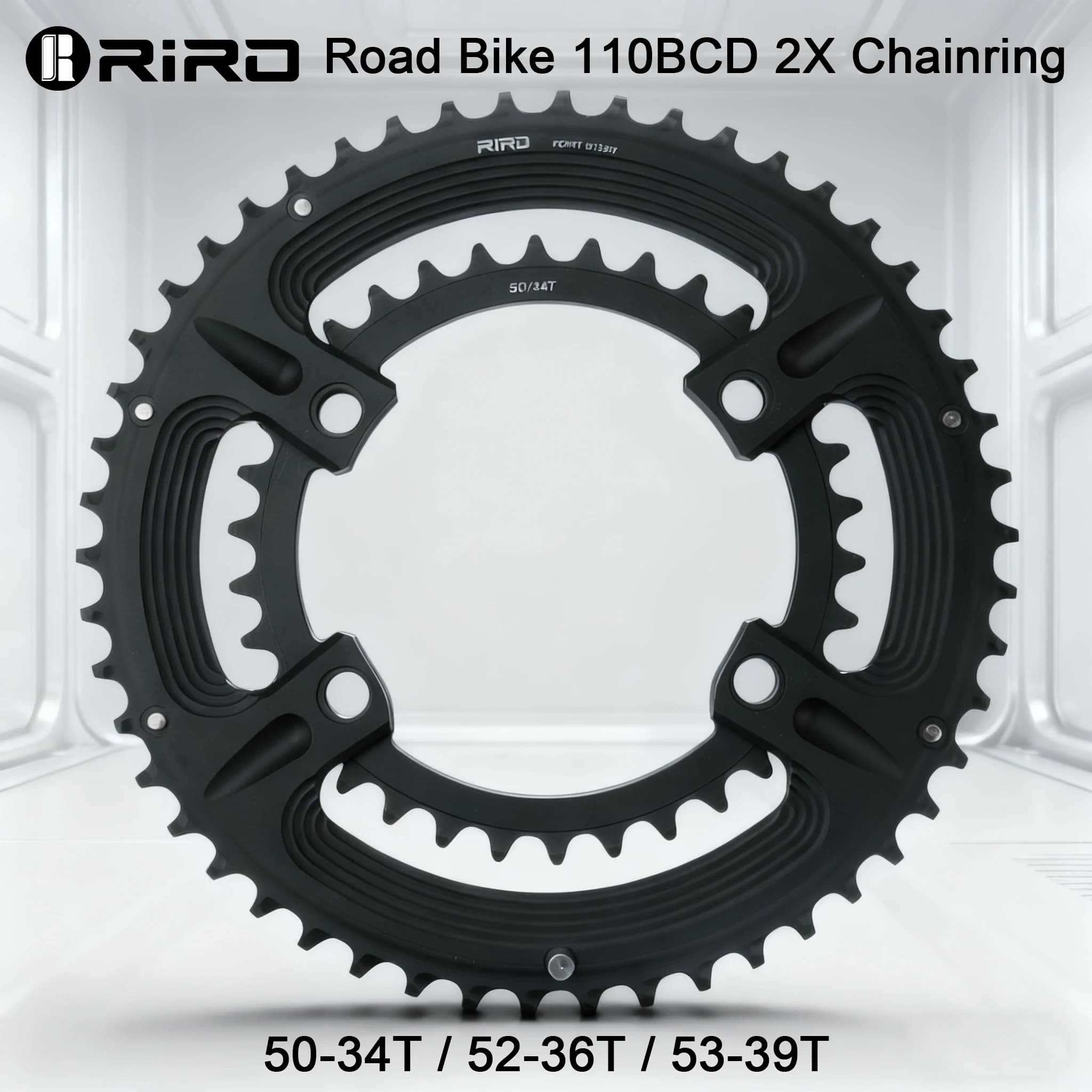 RIRO 4 bulloni 110BCD corona in lega di alluminio per Shimano 105 R7000/Restore R8000/Dura-Ace R9100 50-34T 52-36T 53-39T parti bici