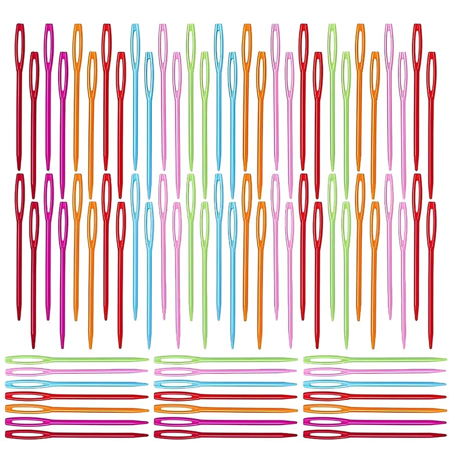 100/200pcs 7cm Plastic Sweater Needle Cross Stitch Knitting Crochet Safety Yarn Sewing Knitting Tools Household Sewing Needle