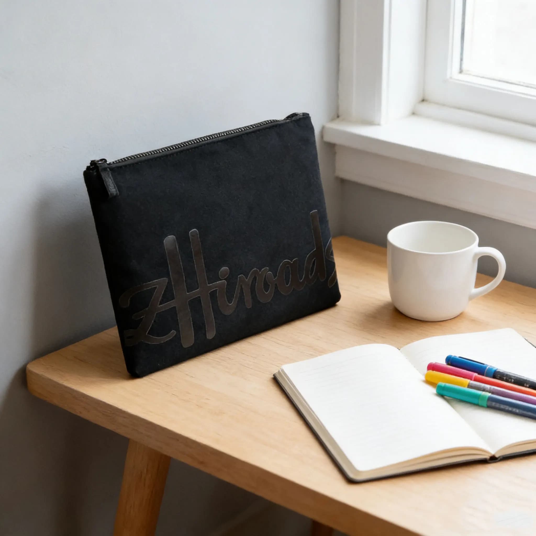 2026 New Cotton Laptop Sleeve with Letter Print Shockproof Laptop Bag for 13/14/15.6 Inch Laptop Reusable Canvas Computer Pouch