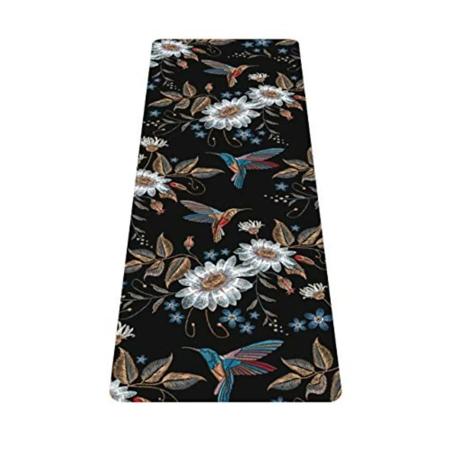 Tappetino da Yoga da Viaggio Stampato - Spessore 1/16 di Pollice, Antiscivolo, per Fitness e Allenamento, con Borsa per il Trasporto, Pieghevole, Leggero, in Camoscio e Materiale Naturale