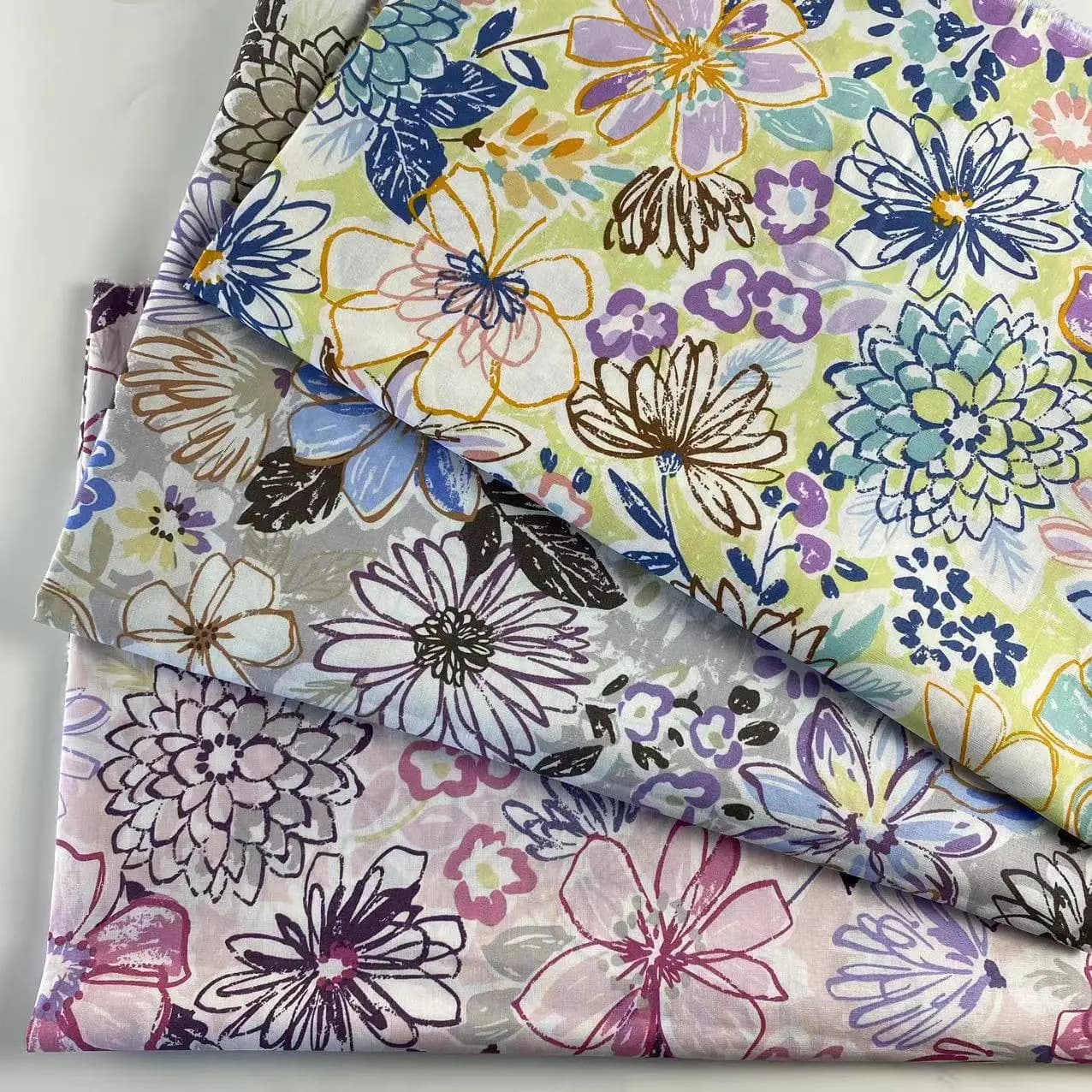 Tessuto in popeline di cotone stampato floreale, delicato sulla pelle, per fai da te, abiti da donna, tessuti per la casa, federe, lenzuola, borse, tessuto decorativo