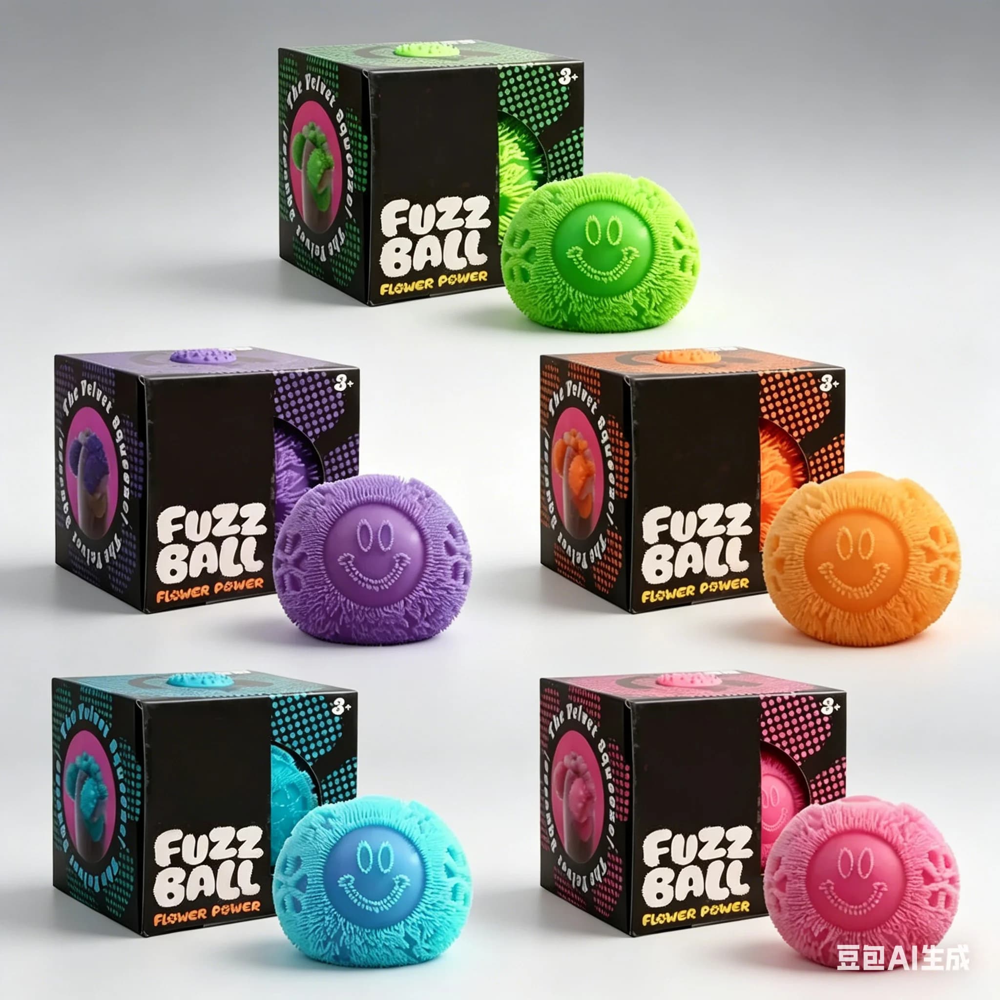 Nee Doh Fuzz Ball Blind Box Series Ornamento da Scrivania Antistress Adatto per Chi Sente Pressione Divertente Palla Morbida Antistress
