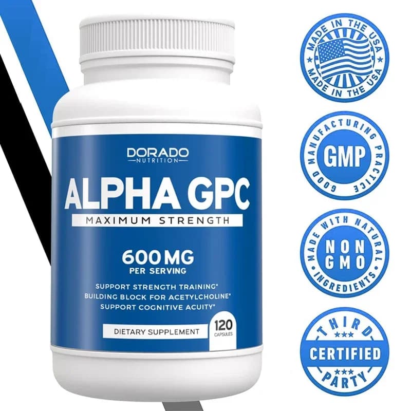 Alpha GPC Choline Brain supplement for acetylene Advanced memory formula, focus and brain support, non-GMO capsules