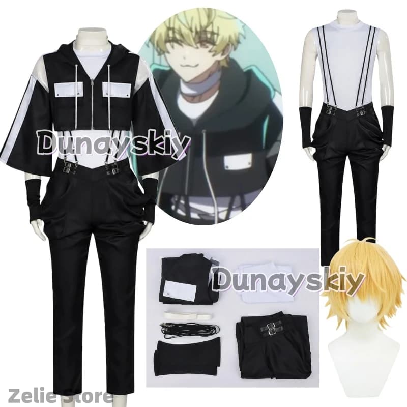 Costume Cosplay di Natsuki Ishibashi da Tamon's B-Side, Parrucca, Outfit da Palcoscenico F/ACE, Giacca, Uniforme, Completo da Uomo per Festival e Feste di Halloween