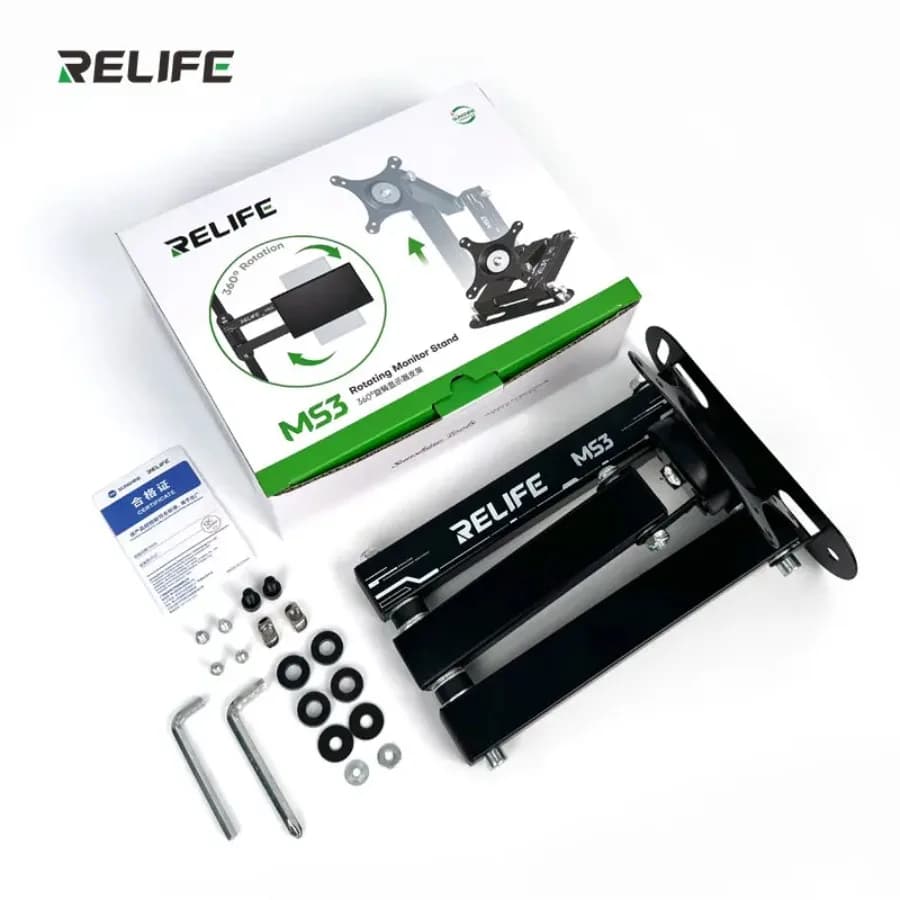 RELIFE MS3 monitor stand for heavy loads 15 kg 360 ° Full movement swivel arm for 14-27 inch screen VESA 75x75 100x100 Wall bracket for desk