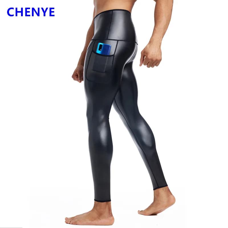 Pantaloni in pelle a vita alta da uomo CHENYE pantaloni Skinny elasticizzati in PU Nightclub Party Rock Steampunk pantaloni in pelle PU 3 ganci con tasca