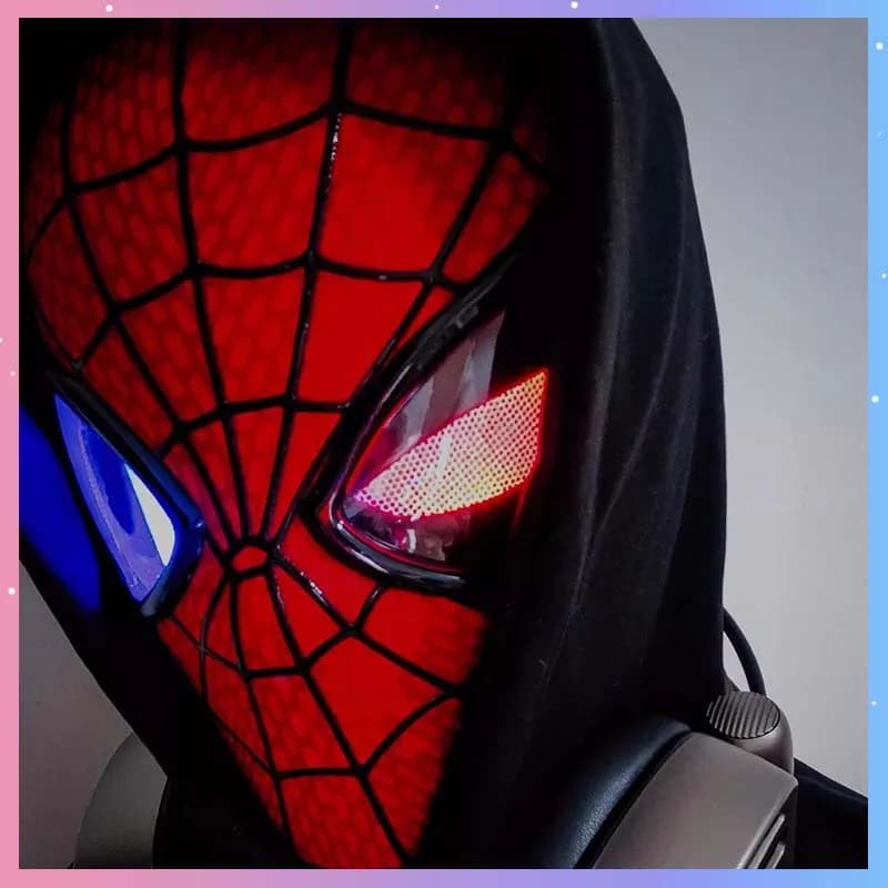 1:1 Spider-Man Mask Wearable with Eye Lighting Ring Control, Cosplay Accessories, Collection Model, Gift