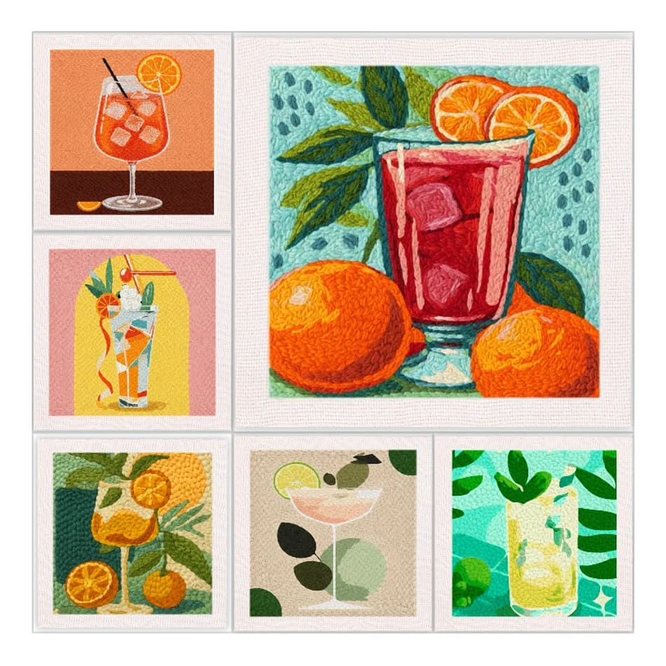 GATYZTORY Drink Cup Punch Needle Kit For Adult Beginner Craft Kits Frame Punch Needle Embroidery Set Unique Gift and Decoration