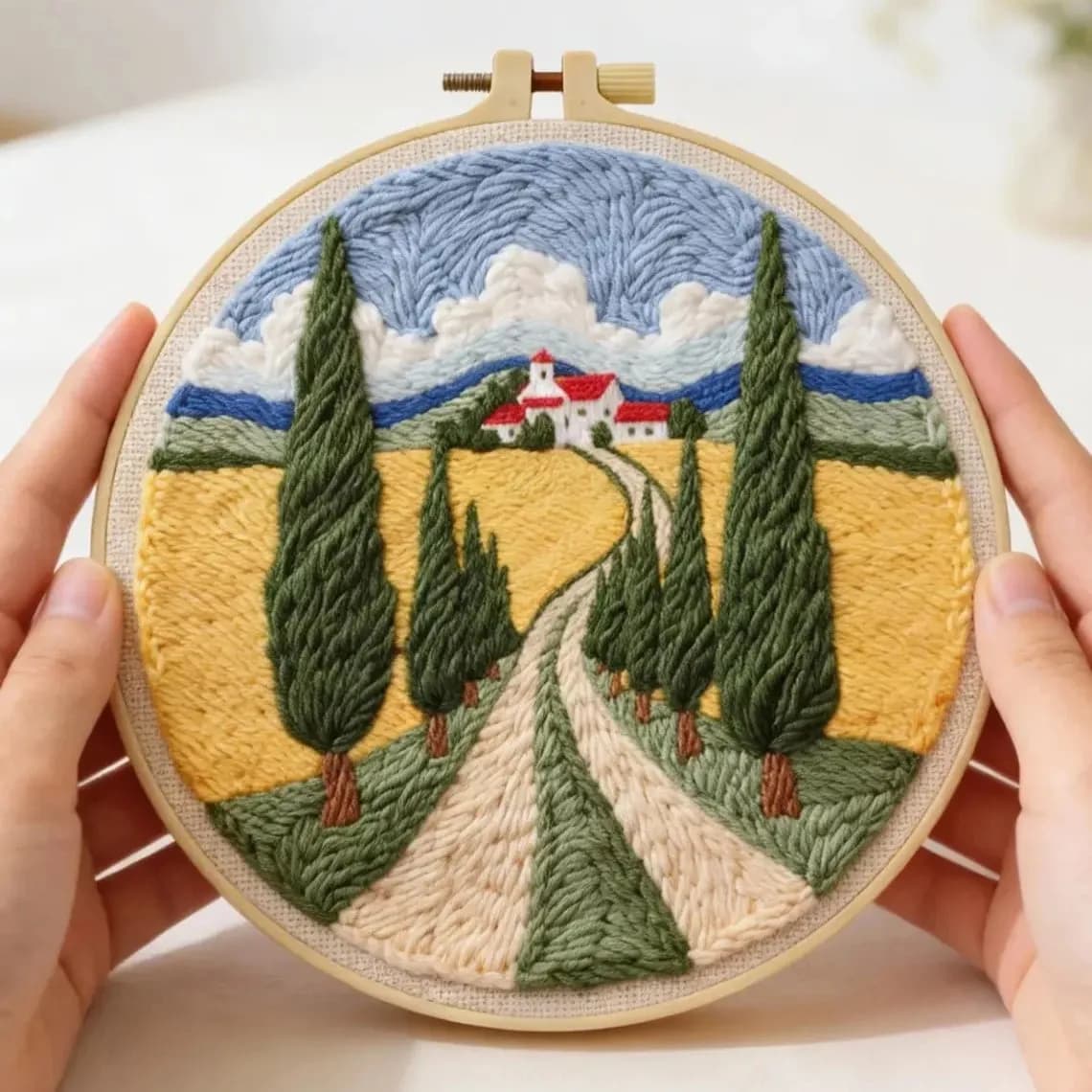 Field Punch Needle Embroidery Set Stitch Wool Poke Embroidery Kit Knitted Embroidery DIY Handmade Gift Sewing Art Home Decor