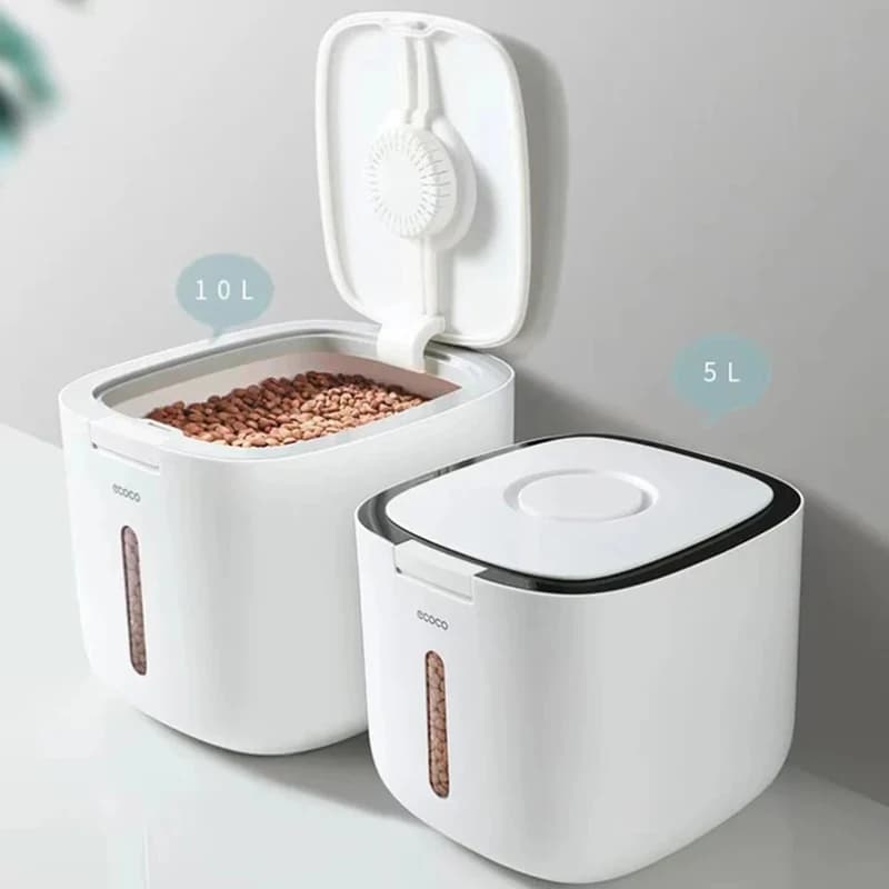 Contenitore Dispenser Automatico per Riso e Cereali da Cucina, Sigillato Anti-Insetto, per Alimenti per Animali Domestici