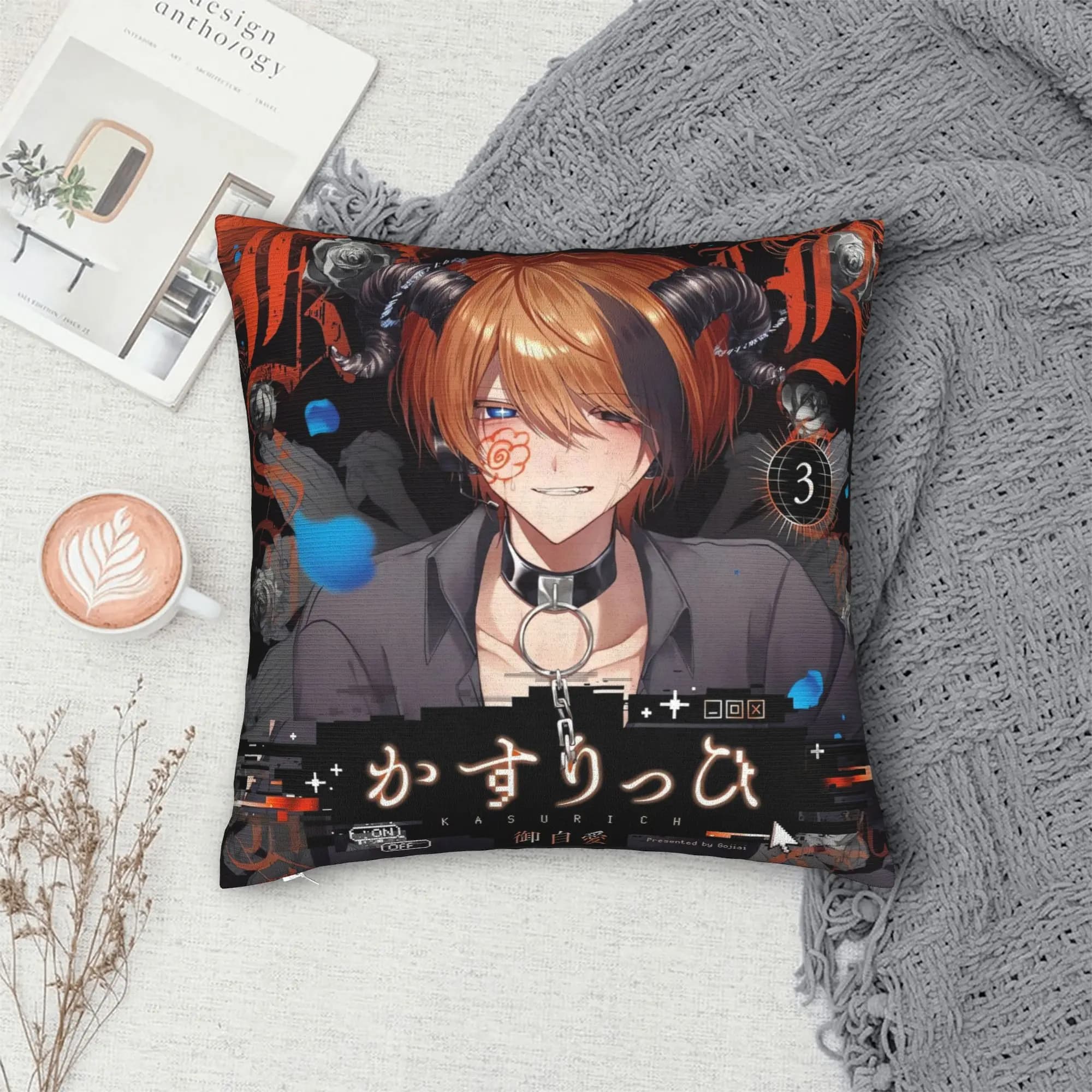 Anime K-Kasurich-H Pillow Cover Retro Trendy Pillow Case For Living Room Bed Chair Comfy Cushion Cover Gift