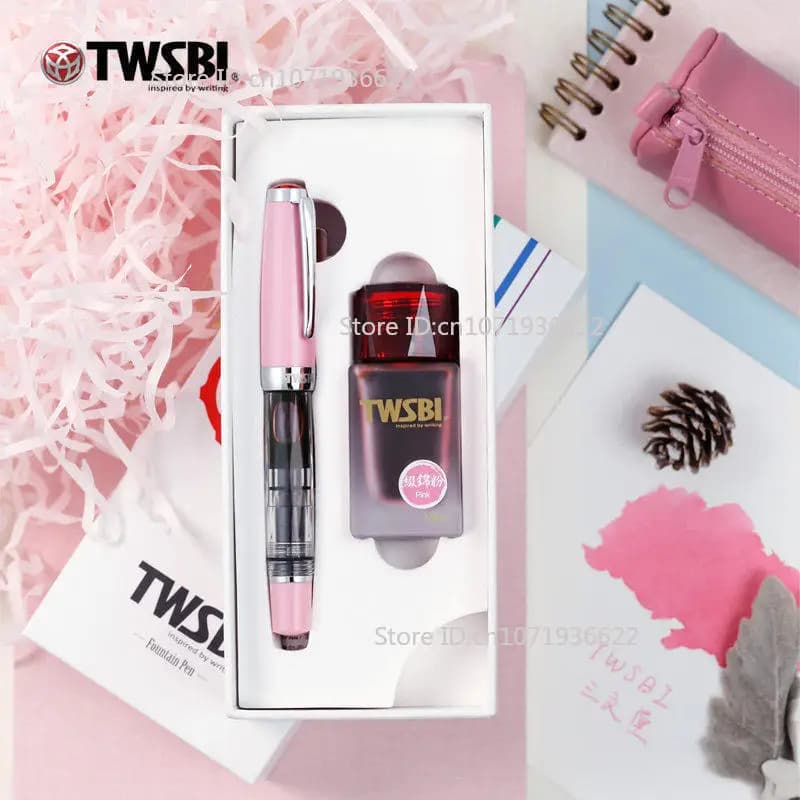 Set Regalo Penna Stilografica TWSBI Diamond 580 Mini Edizione Limitata Rosa Sakura, Perfetto per Ragazze, Scrittura Primaverile, Regalo Aziendale