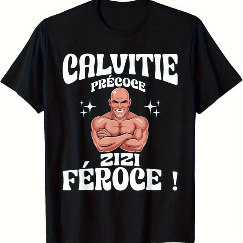 Calvizie precoce Fierce Willie Calvizie T-shirt da uomo divertente e divertente, adatta sia per uomini che per donne tutto l'anno